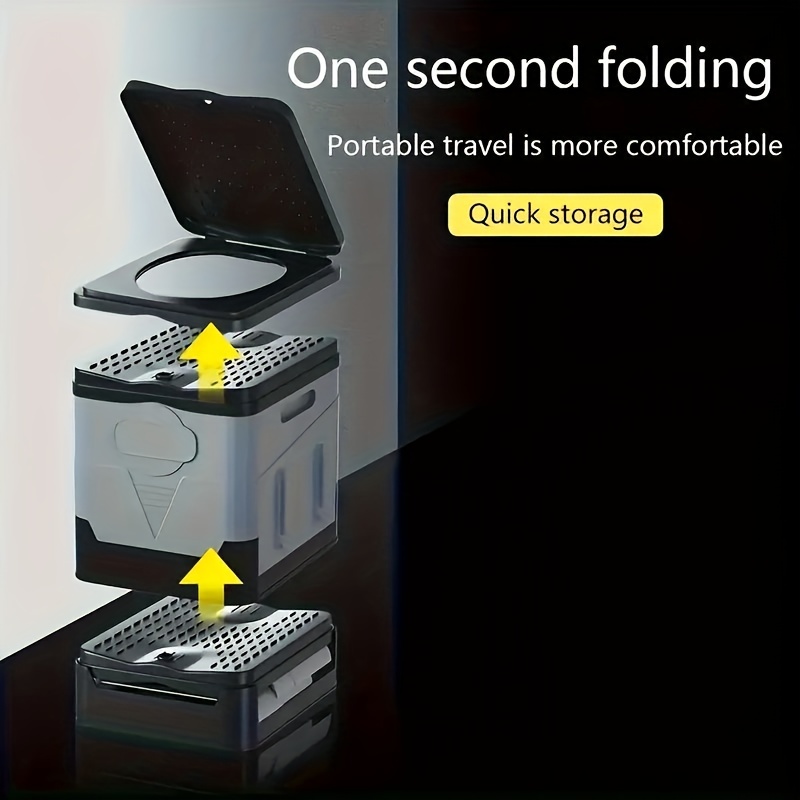 Foldable Portable Toilet for Adults - Lightweight Heavy-Duty Camping Potty (Max 330 Lbs/150kg) - Compact Travel Loo & Commode for Car, Van Life, Fishing, Hiking & Emergency