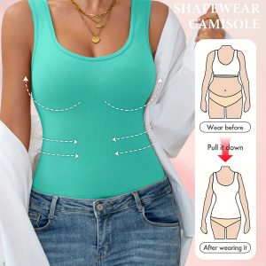 Women's Seamless Tank Top, Waist-Trimming Sleeveless Shapewear for Body Shaping and Exercise