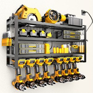 Wall Mounted Electric Tool Rack, Garage Tool Rack, Heavy Metal Tool Rack, with Strong Load-bearing Capacity, Suitable for Storing And Displaying Electric Tools, Easy to Use, Men's Gift, Suitable for Gifting to Boyfriends, A Gift for The Family