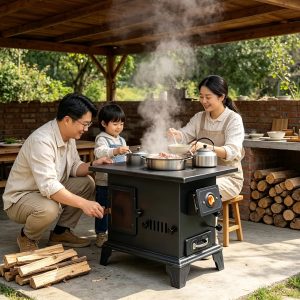 Household Heating Oven Stove, Dual-use for Wood and Coal Briquettes, Low-smoke Indoor Heating Stove for Rural Winter Use