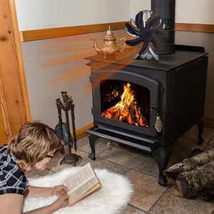 Heat-Powered 7-Blade Portable Wood/Pellet Stove Fan Heater with Air Circulation System - Cast Fireplace Fan Suitable for Wood Burner & Pellet Heaters, Low-Voltage Heater (No Mains)