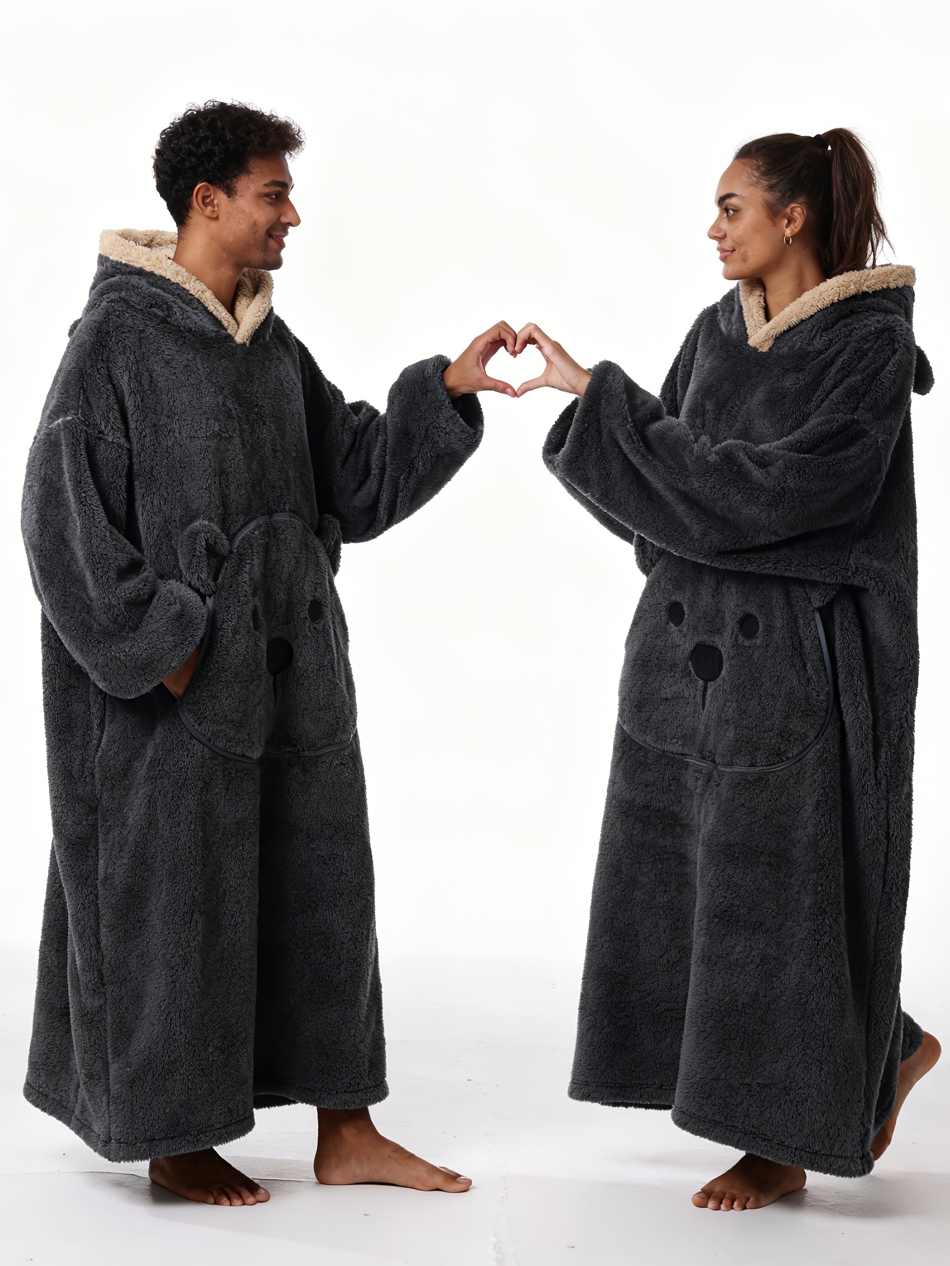Winter Style--Fleece Style--Christmas--New Year Style--Extra Long, Extra Large, And Extra Thick--Bear Pocket--Men'S Novelty Hoodie--Machine Washable--13 Colors Available--Recommended Height 64.17inch-74.8inch/Recommended Weight 110.23LB-220.46LB--One Size--Suitab