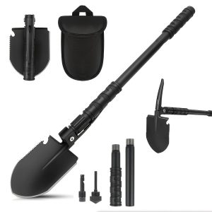 Ultra-Light 1pc Tactical Folding Shovel - Survival Shovel with Saw, Pick, And Camouflage Bag | Durable, Ideal for Camping, Hiking, And Outdoor Adventures | Multifunctional Tool | Sturdy Construction