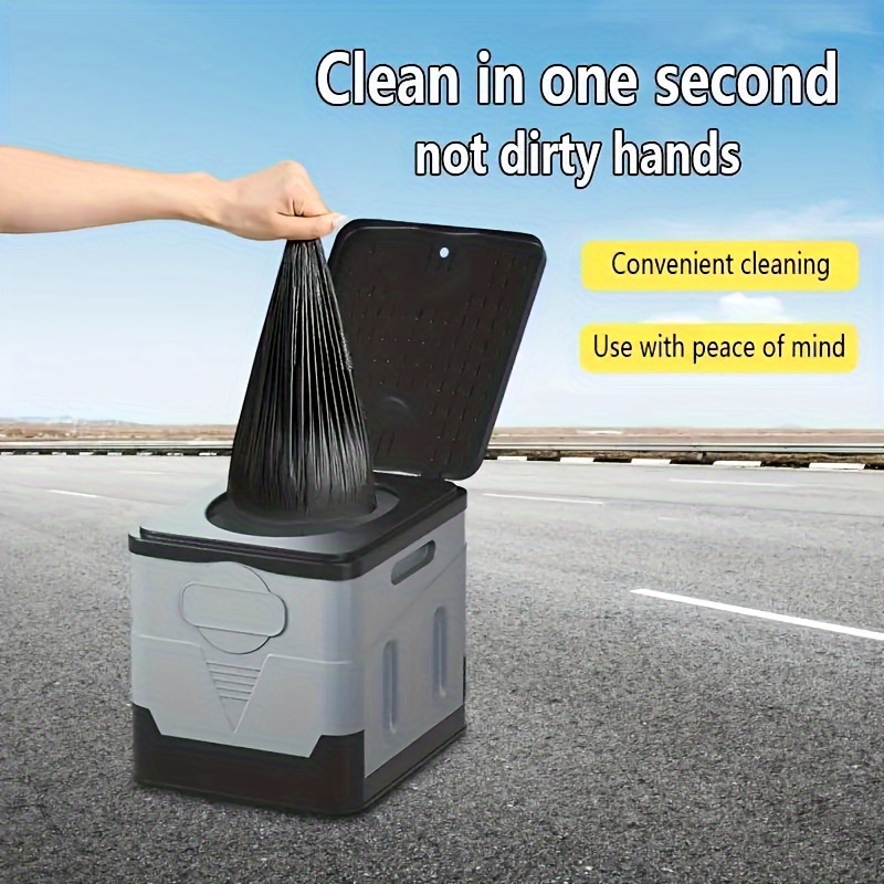 Foldable Portable Toilet for Adults - Lightweight Heavy-Duty Camping Potty (Max 330 Lbs/150kg) - Compact Travel Loo & Commode for Car, Van Life, Fishing, Hiking & Emergency