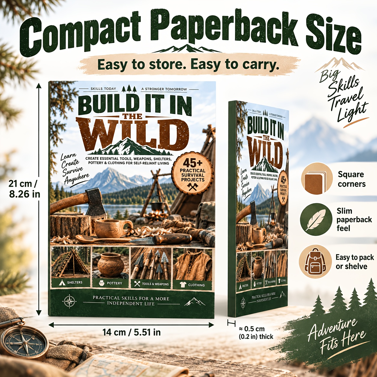 Outdoor Survival Tools Weapons Shelter Building Guide Survival Manual Zero-Base Beginner 45+ Practical Items Outdoor Book Pottery Clothing Making Self-Sufficiency Life Skills Family Essential Tool Book (Color Printing) - Image 4