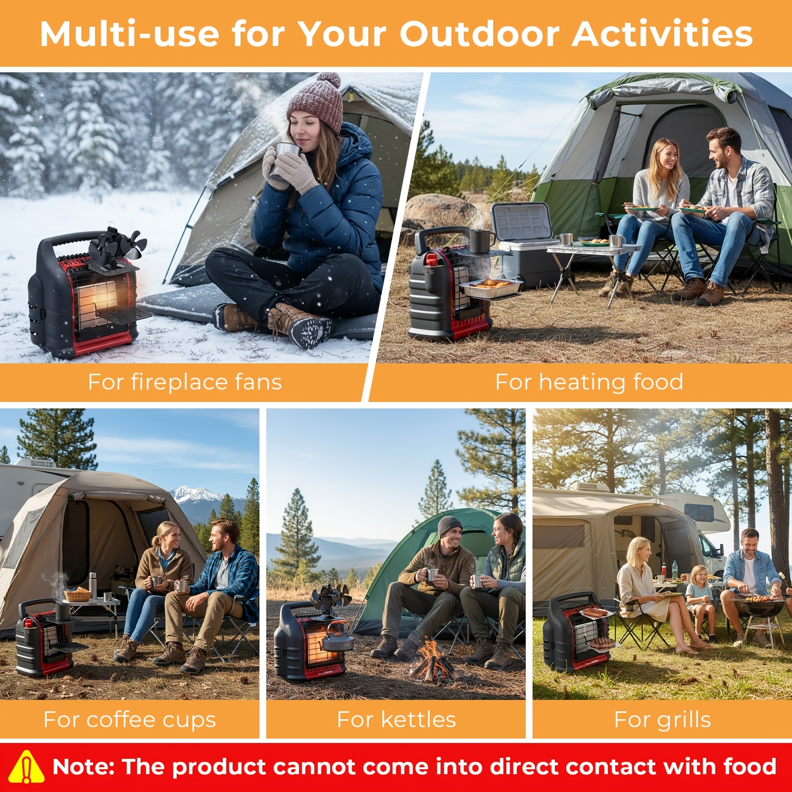 Universal Heater Bracket with Storage Bag - Multi-Purpose Holder for Wood Stove Fans & Heating Equipment, Outdoor Support for Camping/Patio/Garage Use, Durable Heating Accessories