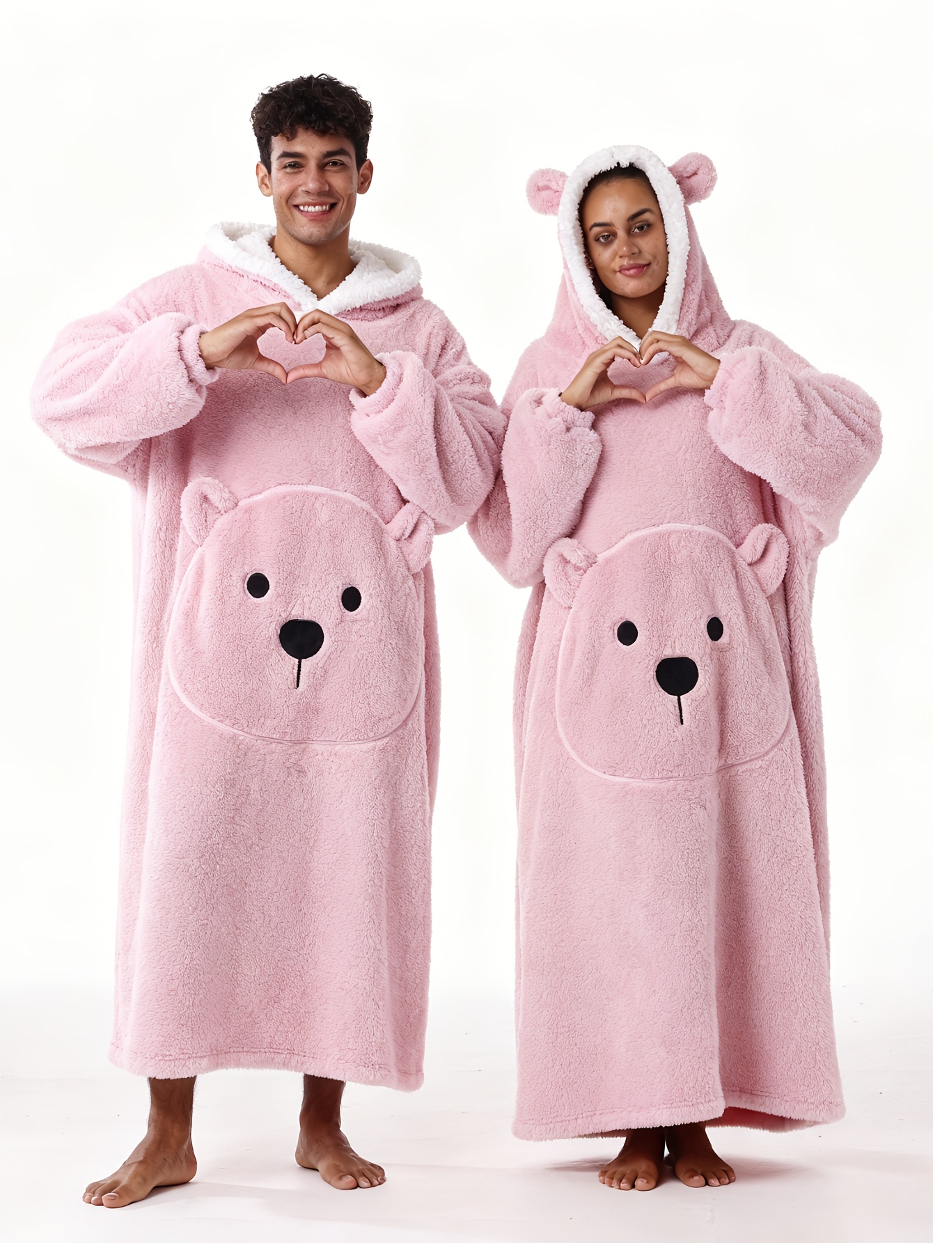 Winter Style--Fleece Style--Christmas--New Year Style--Extra Long, Extra Large, And Extra Thick--Bear Pocket--Men'S Novelty Hoodie--Machine Washable--13 Colors Available--Recommended Height 64.17inch-74.8inch/Recommended Weight 110.23LB-220.46LB--One Size--Suitab - Image 4