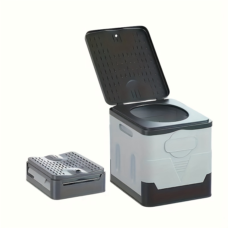 Foldable Portable Toilet for Adults - Lightweight Heavy-Duty Camping Potty (Max 330 Lbs/150kg) - Compact Travel Loo & Commode for Car, Van Life, Fishing, Hiking & Emergency