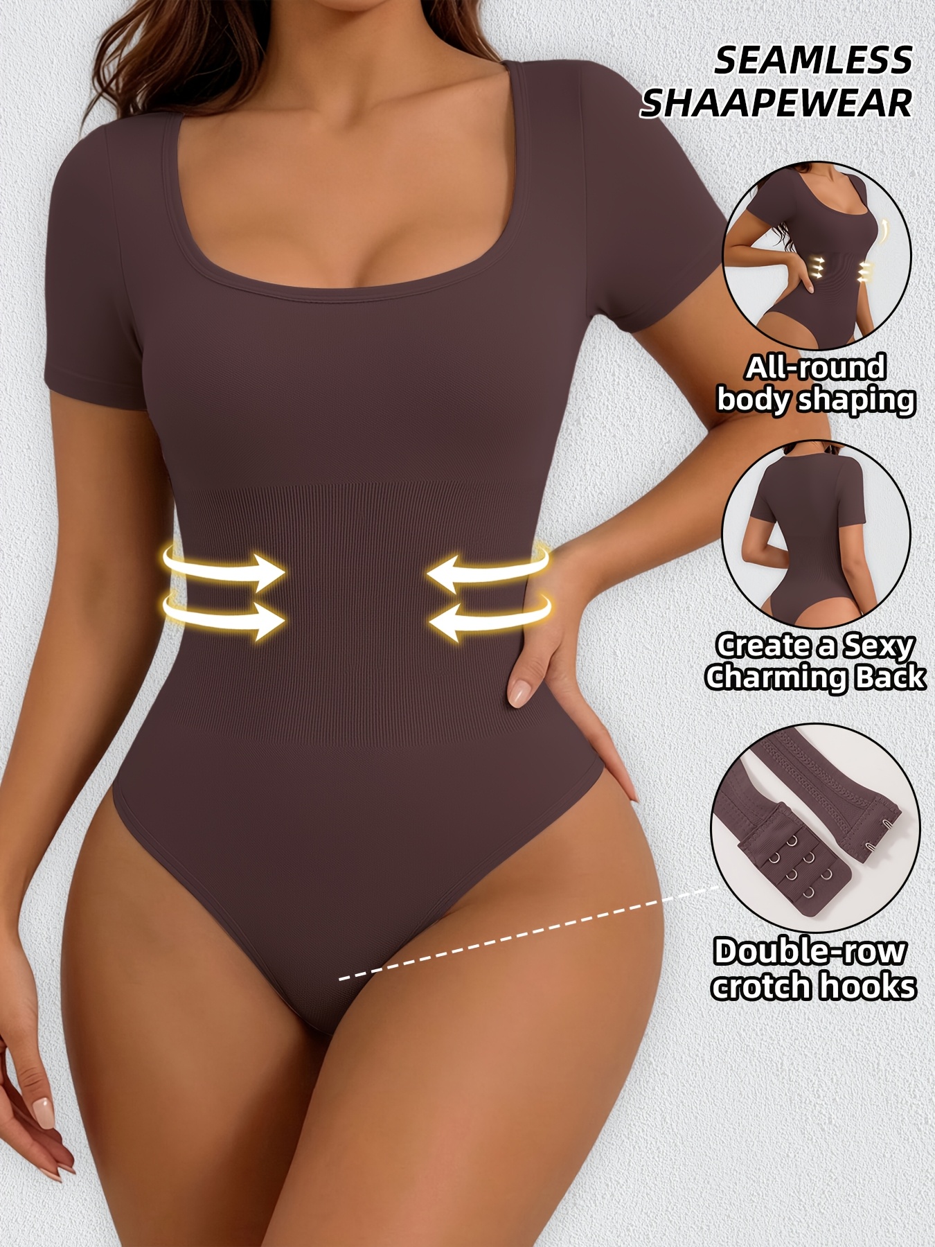 1pc Women'S Elegant Spring Summer Style Easy Short Sleeve Tight Top - Image 3