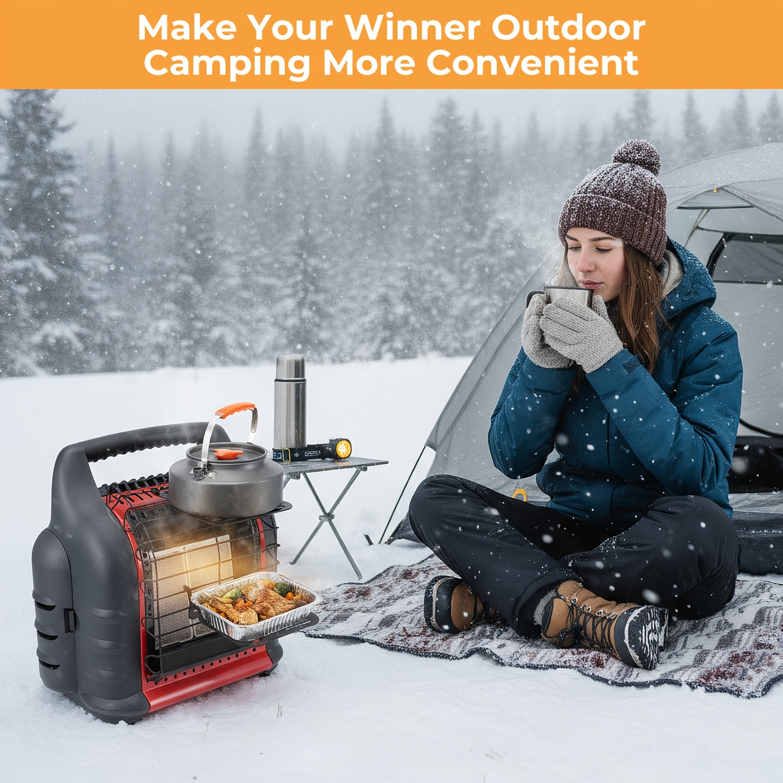 Universal Heater Bracket with Storage Bag - Multi-Purpose Holder for Wood Stove Fans & Heating Equipment, Outdoor Support for Camping/Patio/Garage Use, Durable Heating Accessories - Image 2