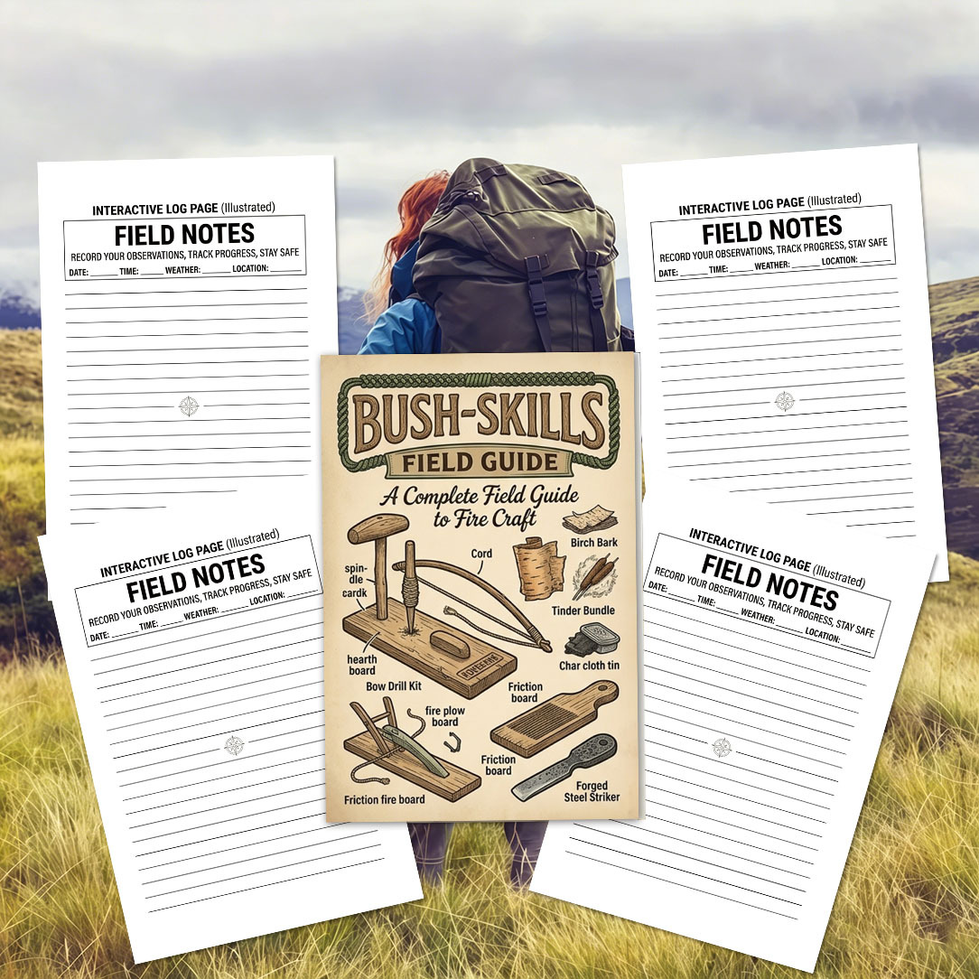 1pc | Outdoor Survival Skills Manual | 80g Thick Paper Binding | Knot Tying | Direction Finding | Water Purification | Camping & Hiking Carry-Along | 5.5X8.3in | KOVESXRK