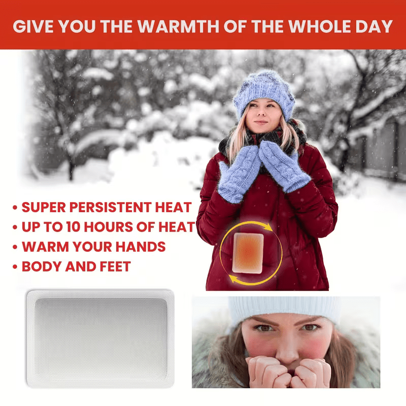 30-Pack Hand Warmers - One-Time Use Body/Abdomen Warmers Providing Long-Lasting Warmth Throughout Winter. Portable Adhesive Heating Packs for Immediate Warmth. Suitable for Office, Outdoor, Skiing, Travel Use, And Easy to Carry