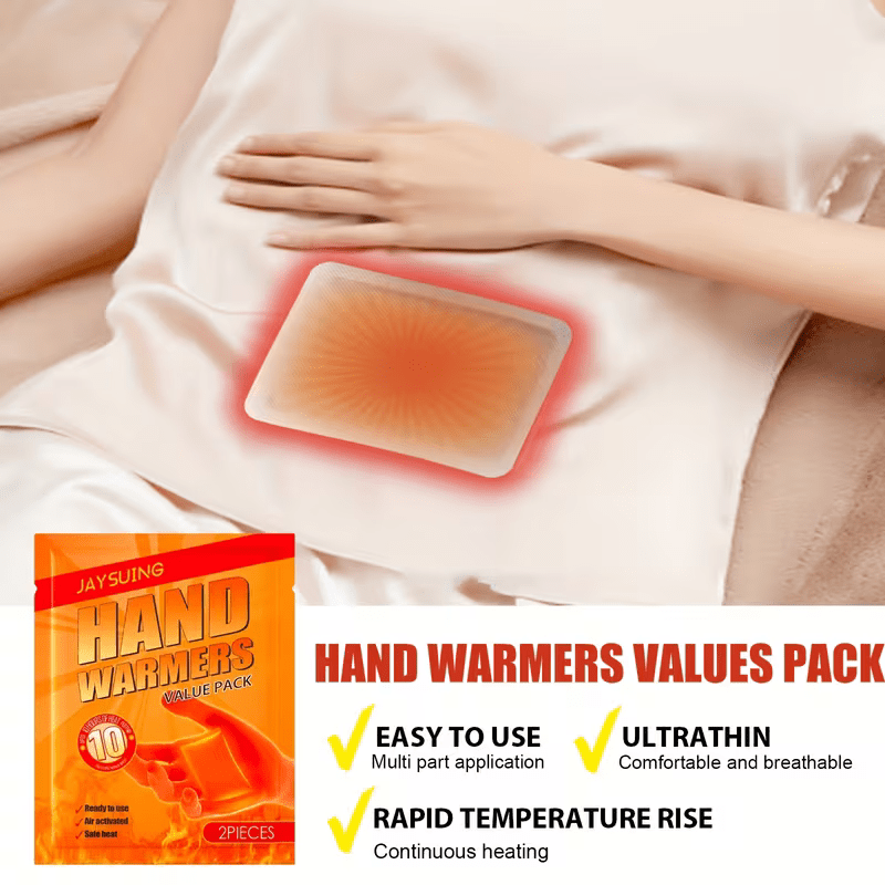 30-Pack Hand Warmers - One-Time Use Body/Abdomen Warmers Providing Long-Lasting Warmth Throughout Winter. Portable Adhesive Heating Packs for Immediate Warmth. Suitable for Office, Outdoor, Skiing, Travel Use, And Easy to Carry