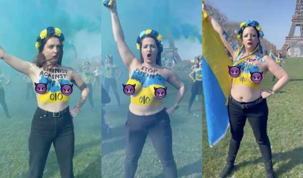 Boobs Out For Ukraine: Women Protest Against The War With Everything Hanging Out!