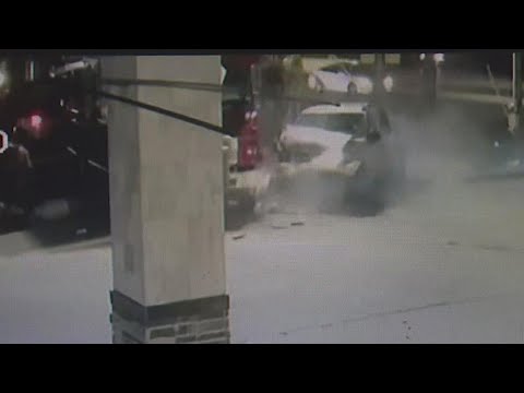 Caught on camera: Employees burned by hot oil after truck runs red light,