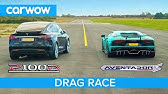 Tesla Model S v AMG GT 4 v BMW M5 v Porsche Panamera Turbo S - DRAG RACE, ROLLING RACE & BRAKE TEST 